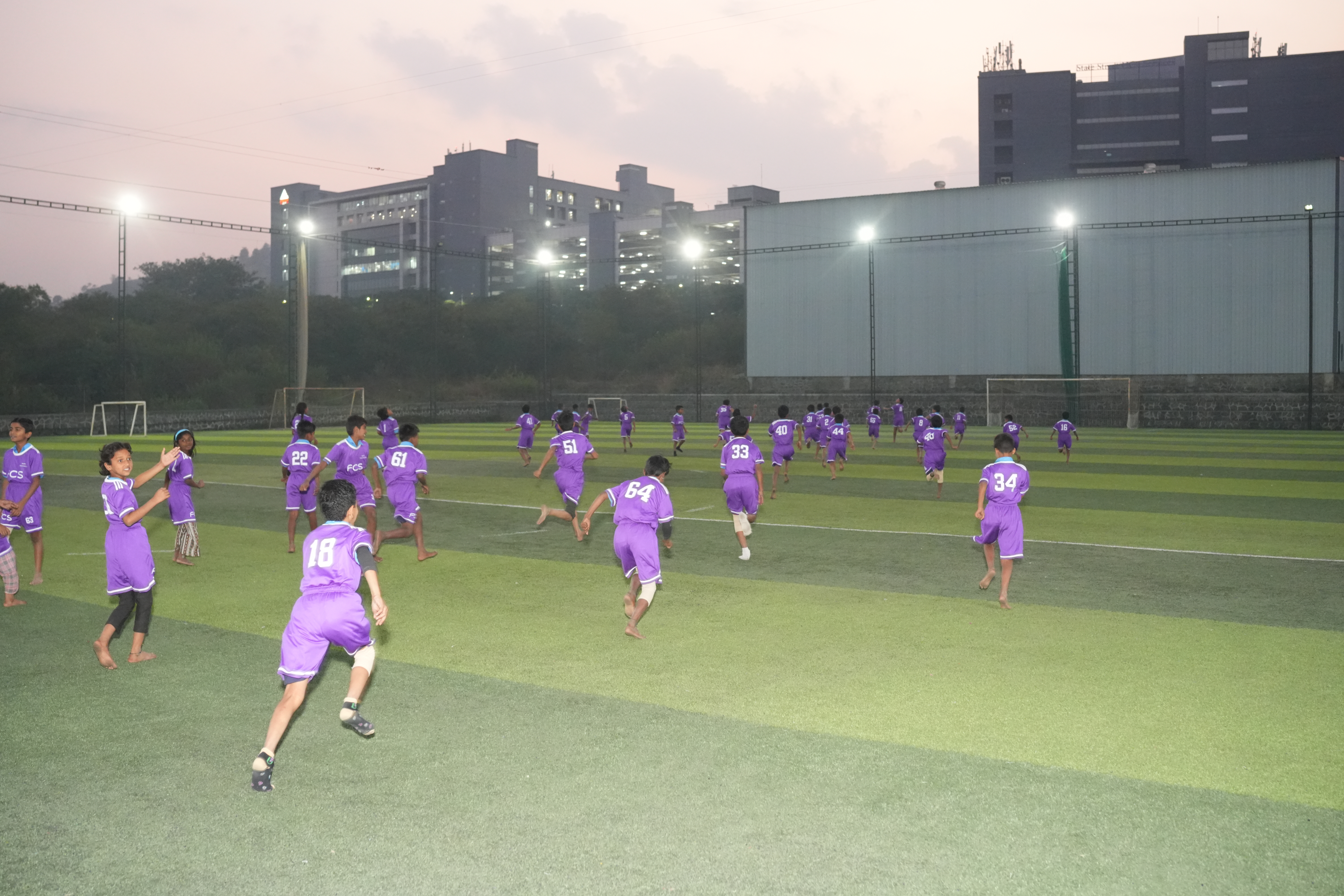 Children on the football pitch